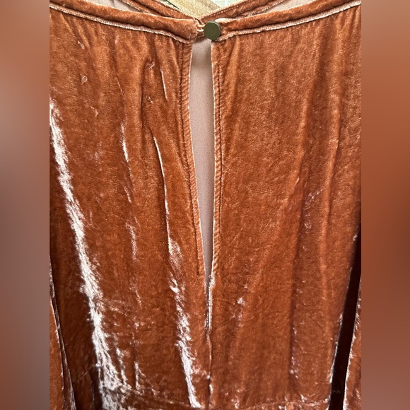Lou & Grey deep apricot velvet jumpsuit size M - Picture 3 of 7